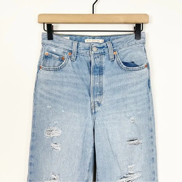 Levi's Ribcage Straight Ankle Jeans Size 25 - Picture 8 of 15